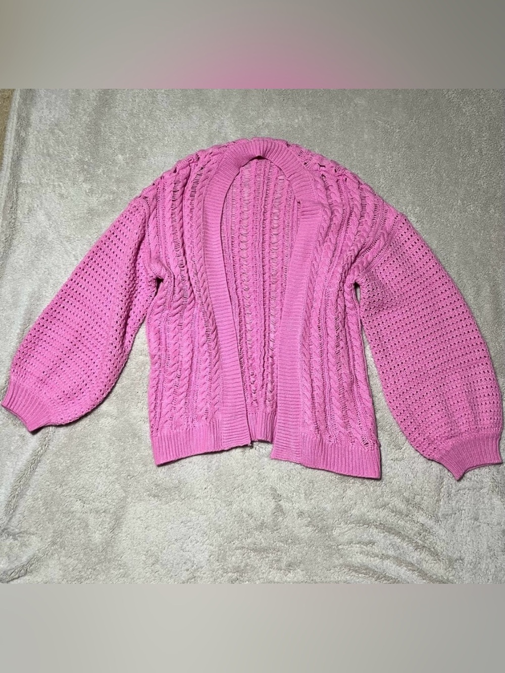 Chunky Knit Cardigan Pink